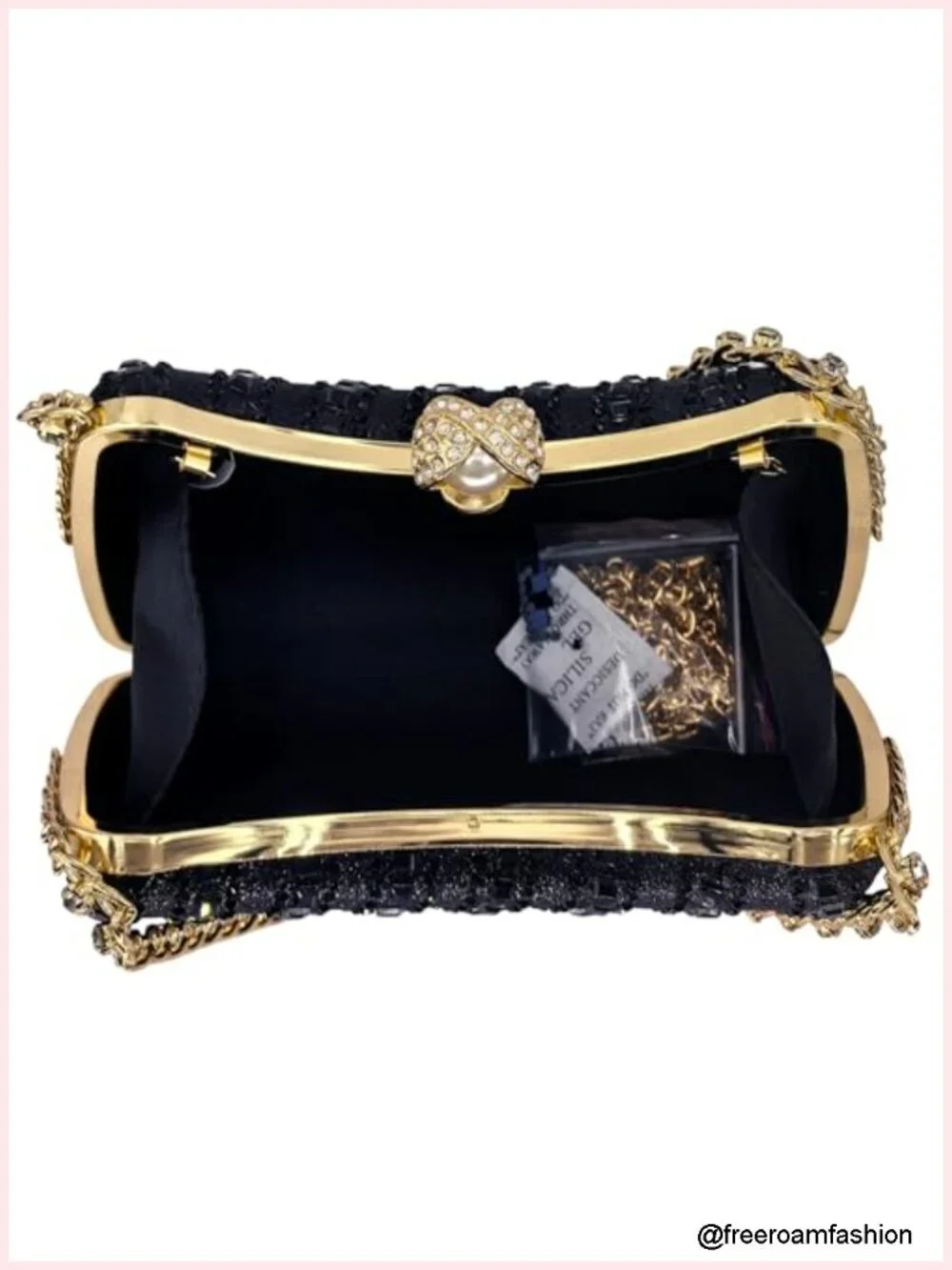 Mini Rhinestone Clutch Purse for Women Evening Handbag Chain Clutch Bag